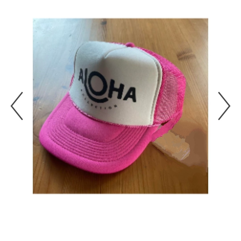 ALOHA Collection Pink and White Trucker Hat